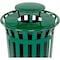 Global Industrial Round Outdoor Can, Green, Steel 260804GN - alternate 4